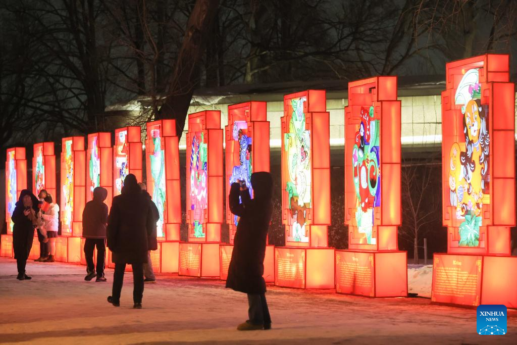 Instalações de luzes iluminam São Petersburgo em celebração ao Ano Novo Chinês