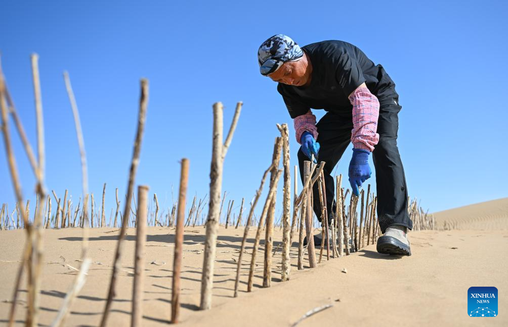 Região de Hangjin, no norte da China, avança de forma constante nos esforços de controle de desertificação
